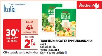 Auchan - Tortellini Ricotta Epinards