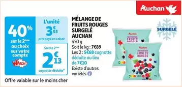 Auchan - Mélange De Fruits Rouges Surgelé