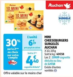 Auchan - Mini Cheeseburgers Surgelés