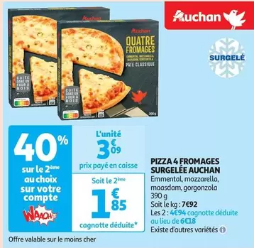 Auchan - Pizza 4 Fromages Surgelée