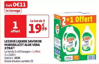 X-tra : Lessive Liquide Savon De Marseille et Aloe Vera - Efficacité et douceur pour votre linge