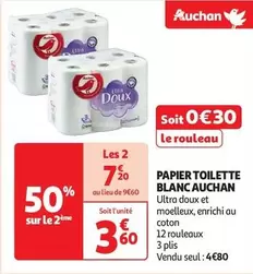 Auchan - Papier Toilette Blanc