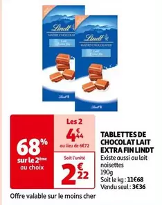 Lindt - Tablettes De Chocolat Lait Extra Fin