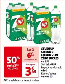 7 Up - Seven Up Citron Et Citron Vert Zéro Sucres