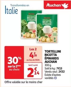 Auchan - Tortellini Ricotta Épinard