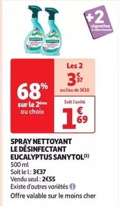 Sanytol Spray Nettoyant Eucalyptus - Désinfectant efficace avec une fraîcheur intense