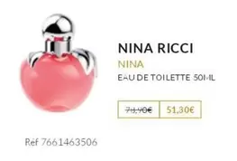 Nina Ricci - Nina Eau De Toilette 50ml offre à 51,3€ sur Beauty Success