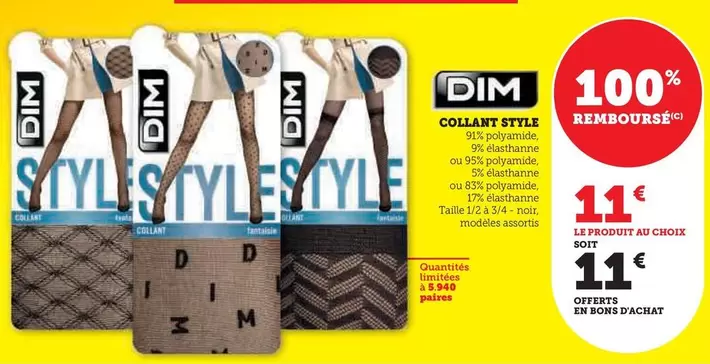 Dim - Collant Style offre à 11€ sur Hyper U