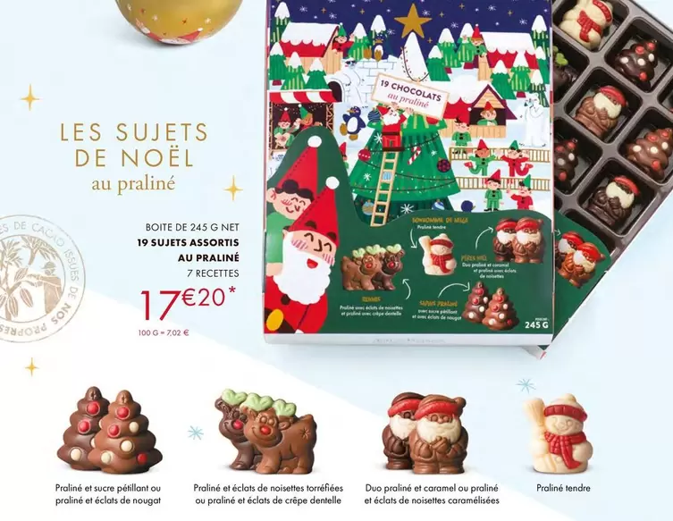 Sujetes Assortis Au Praliné offre à 17,2€ sur Jeff de Bruges