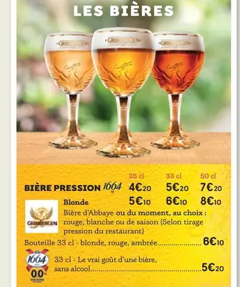 Grimbergen - bière blonde offre sur Poivre Rouge