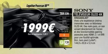 Sony - Téléviseur Oled 4k XR654080LAEP offre à 1999€ sur Blanc Brun