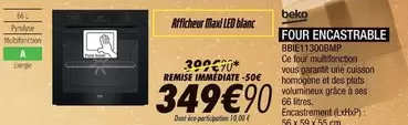 Beko - Four Encastrable offre à 349,9€ sur Blanc Brun