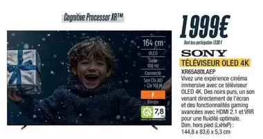 Sony - Téléviseur Oled 4k Xr65a80laep offre à 1999€ sur Proxi Confort