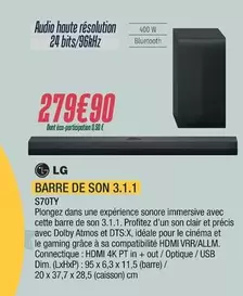 LG - Barre De Son S70TY offre à 279,9€ sur Proxi Confort