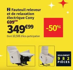 Fauteuil Releveur Et De Relaxation Électrique Cony offre à 349,99€ sur Conforama