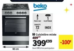 Beko - Cuisinière Mixte offre à 399,99€ sur Conforama