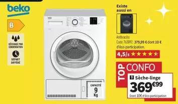 Beko - Sèche-linge offre à 369,99€ sur Conforama