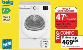 Beko - Sèche-linge offre à 469,99€ sur Conforama