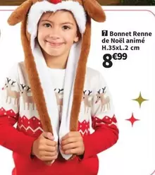 Bonnet Renne De Noël Animé offre à 8,99€ sur Conforama