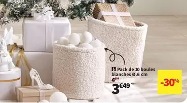 Pack De 10 Boules Blanches