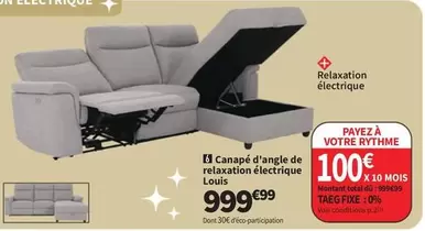 Total - Canapé D'angle De Relaxation Électrique