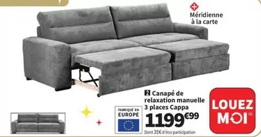 Canapé De Relaxation Manuelle 3 Places Capppa offre à 1199,99€ sur Conforama