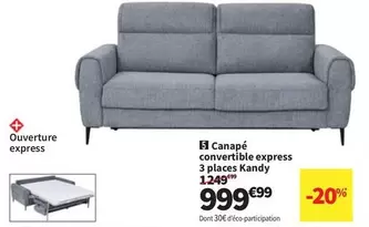 Canapé Convertible Express 3 Places Kandy offre à 999,99€ sur Conforama