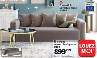 Canape Convertible 3 Places Noah offre à 899,99€ sur Conforama