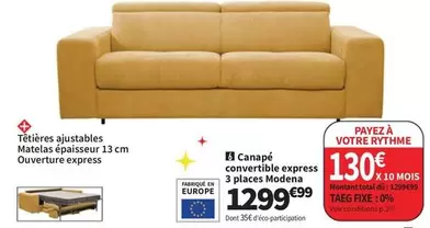 Total - Canape Convertible Express offre à 1299,99€ sur Conforama