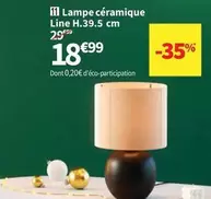 Lampe Céramique Line H.39.5 Cm