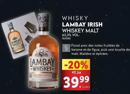 Whisky Lambay Irish Whiskey Malt