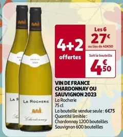 La Rocherie - Vin De France Chardonnay ou Sauvignon 2023