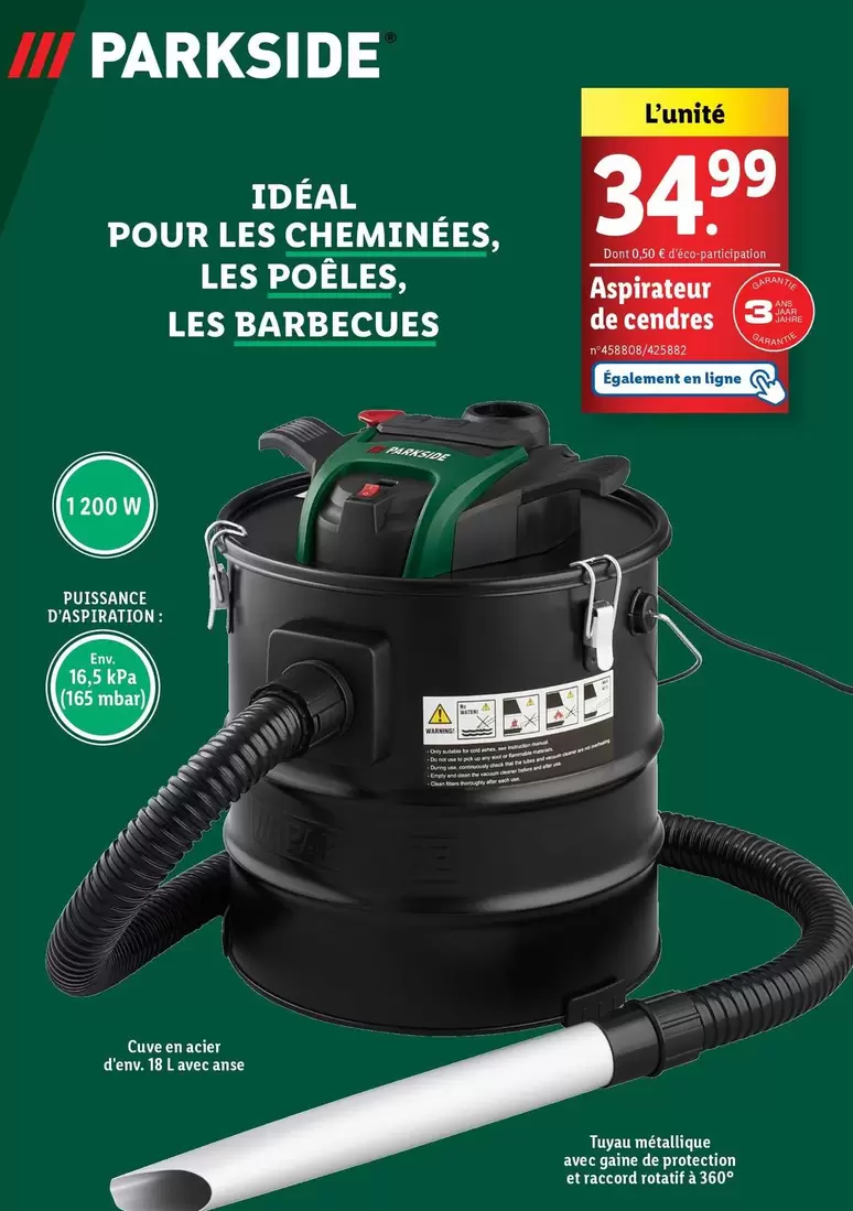 Parkside - Aspirateur De Cendres