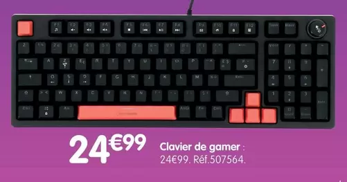 Clavier De Gamer offre à 24,99€ sur B&M