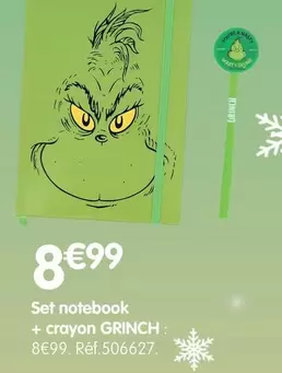 Grinch - Set Notebook + Crayon offre à 8,99€ sur B&M