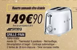 Smeg - Grille-pain Tsfq15seu offre à 149,9€ sur Blanc Brun