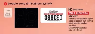 Electrolux - Table Induction Ixe6542pf offre à 399,9€ sur Extra