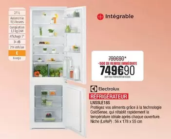 Electrolux - Réfrigérateur Lnss616s offre à 749,9€ sur Extra