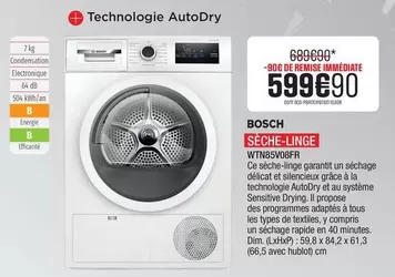 Bosch - Seche-linge Wtn8v0sfr offre à 599,9€ sur Extra