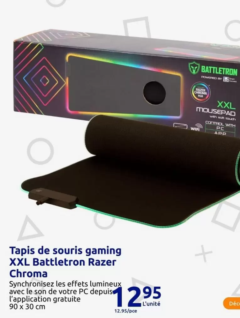 Razer Batletron Chroma XXL - Tapis de souris gaming avec éclairage RGB et grande surface pour des performances optimales