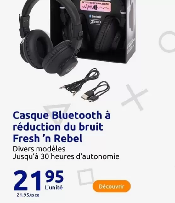 Casque Bluetooth Fresh 'n Rebel avec réduction de bruit - Confort et qualité sonore exceptionnelle