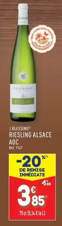 AOC - Riesling Alsace Aoc offre à 3,85€ sur Aldi