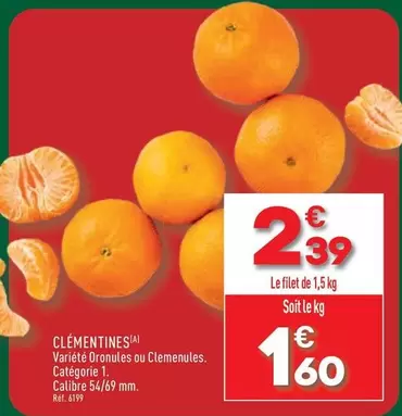 Clementines offre à 2,39€ sur Aldi