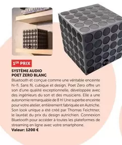 Look - Système Audio Pot Zero Blanc offre à 1200€ sur Le Géant des Beaux-Arts