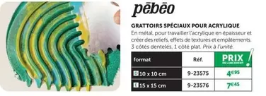 Pebeo - Grattoirs Spéciaux Pour Acrylique offre à 4,95€ sur Le Géant des Beaux-Arts