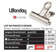 Wonday - Lot De Pinces À Dessin offre à 1,1€ sur Le Géant des Beaux-Arts