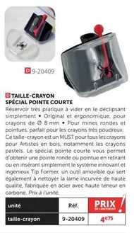 TOUS - Taille-Crayon Spécial Pointe Courte offre à 4,75€ sur Le Géant des Beaux-Arts