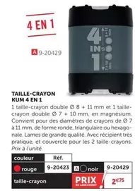 Taille-Crayon Kum 4 En 1 offre à 2,75€ sur Le Géant des Beaux-Arts