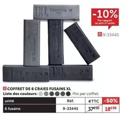 Coffret De 6 Craies Fusains Xl offre à 18,5€ sur Le Géant des Beaux-Arts