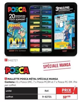 Posca - Mallette  Metal Spéciale Manga offre à 59€ sur Le Géant des Beaux-Arts